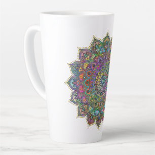 Classy Colourfully Mandala India Style 1 Latte Mug