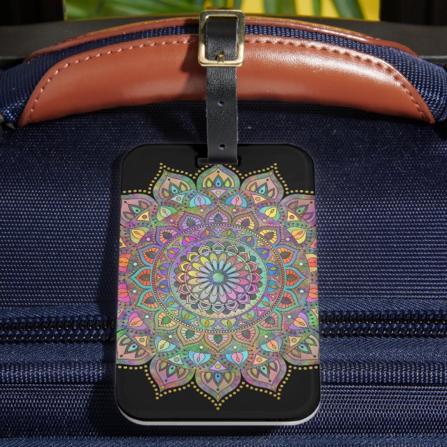 Classy Colourfully Mandala India Style 1 Luggage Tag (Front Insitu 2)