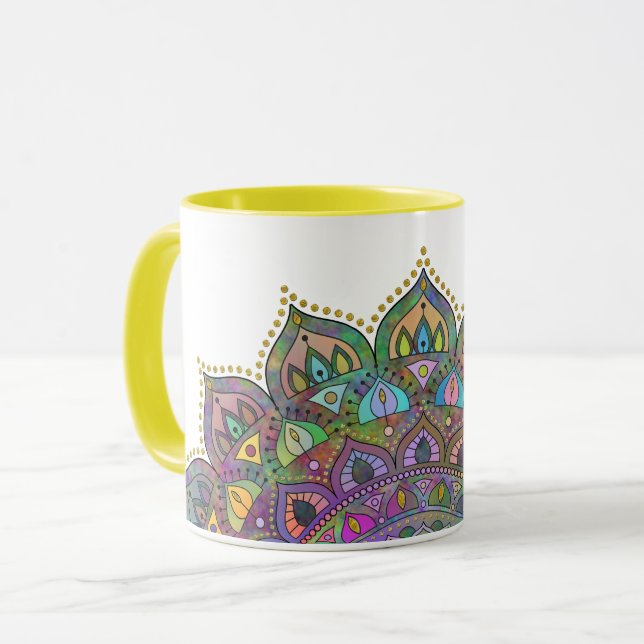 Classy Colourfully Mandala India Style 1 Mug (Front Left)