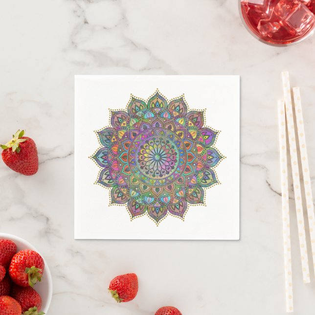 Classy Colourfully Mandala India Style 1 Napkin (Insitu)