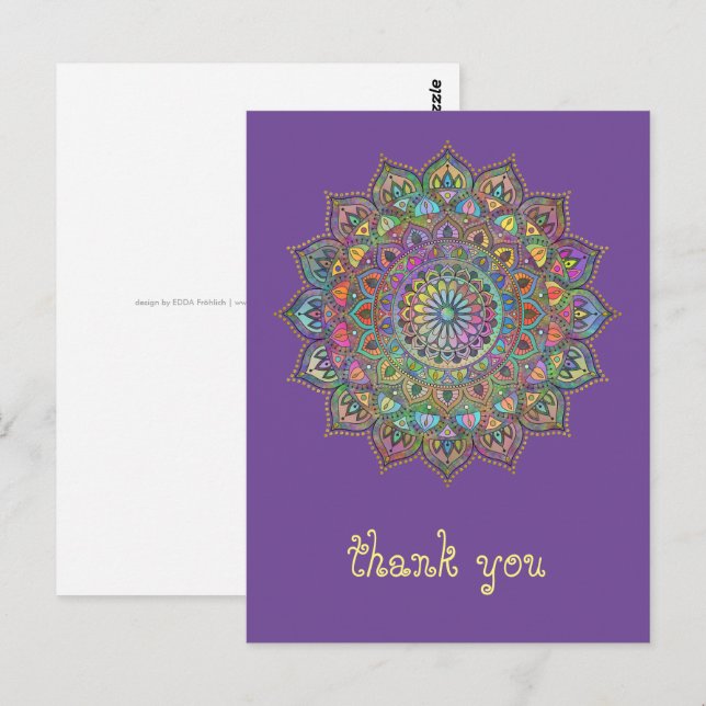 Classy Colourfully Mandala India Style 1 Postcard (Front/Back)