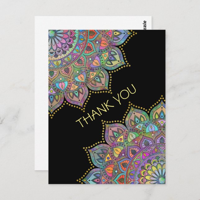 Classy Colourfully Mandala India Style 1 Postcard (Front/Back)