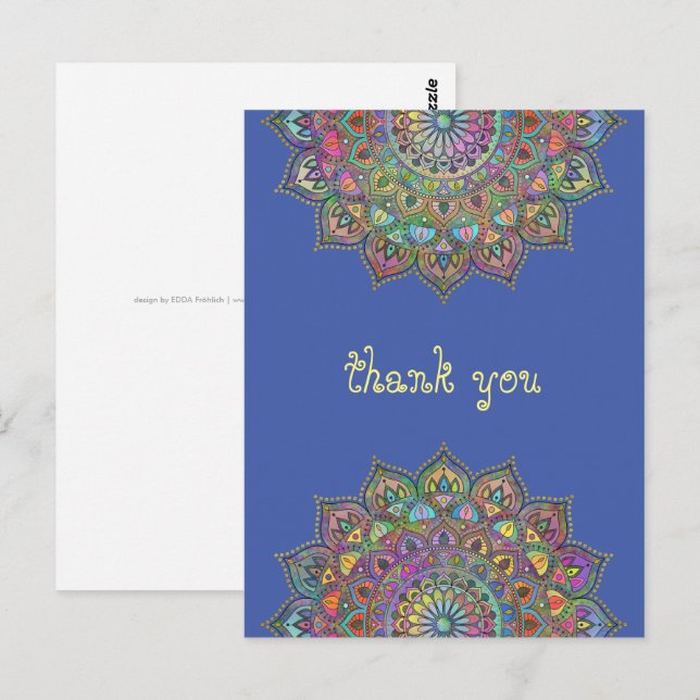 Classy Colourfully Mandala India Style 1 Postcard (Front/Back)