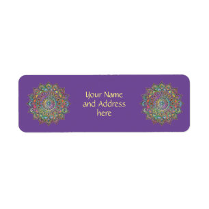 Classy Colourfully Mandala India Style 1 Return Address Label
