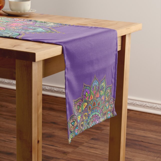 Classy Colourfully Mandala India Style 1 Short Table Runner (In Situ)