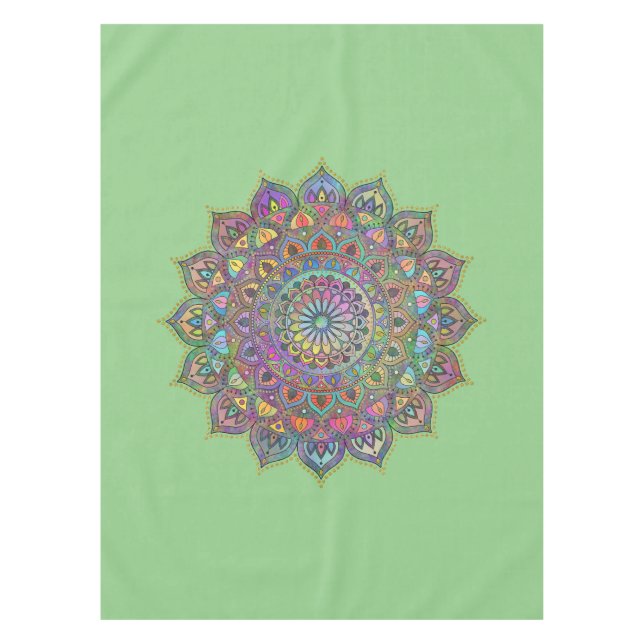 Classy Colourfully Mandala India Style 1 Tablecloth (Front)