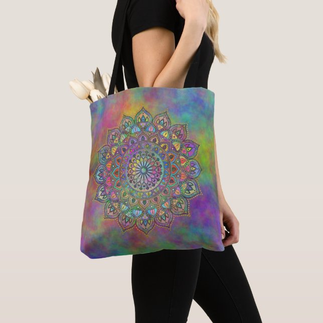 Classy Colourfully Mandala India Style 1 Tote Bag (Close Up)