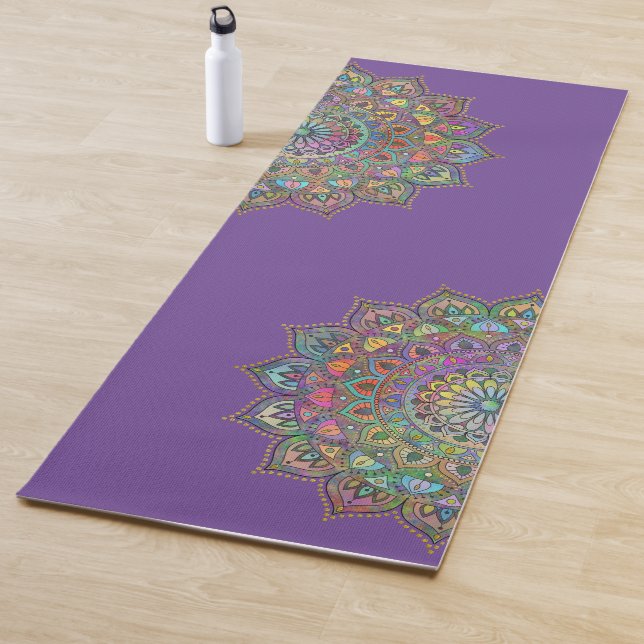 Classy Colourfully Mandala India Style 1 Yoga Mat (In Situ)