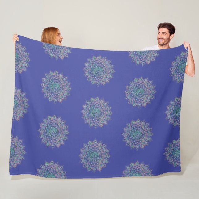 Classy Colourfully Mandala India Style 3 Fleece Blanket (In Situ)