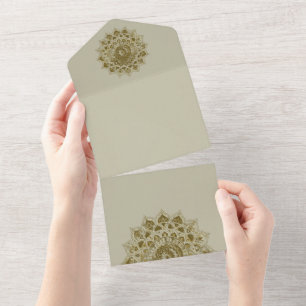 Classy Colourfully Mandala India Style 4 All In One Invitation