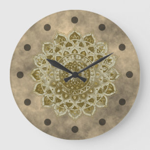Classy Colourfully Mandala India Style 4 Large Clock