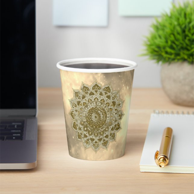 Classy Colourfully Mandala India Style 4 Paper Cups (Insitu)