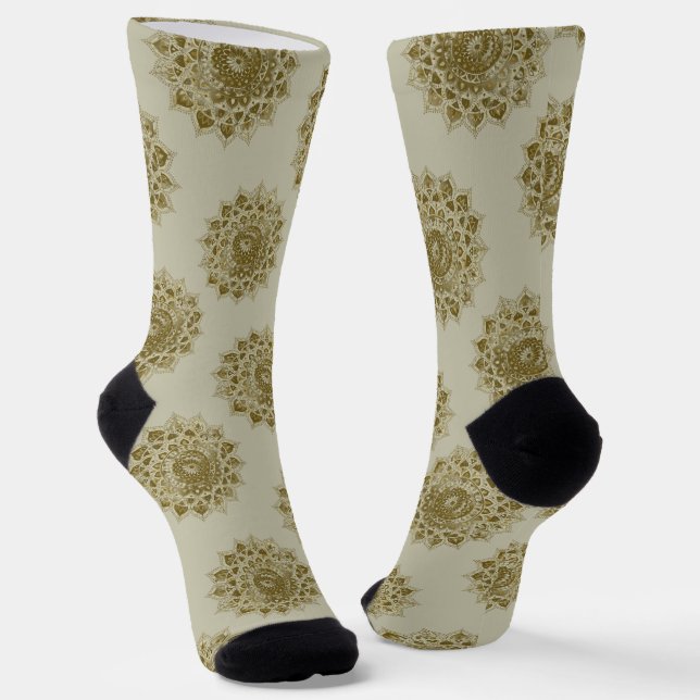 Classy Colourfully Mandala India Style 4 Socks (Angled)