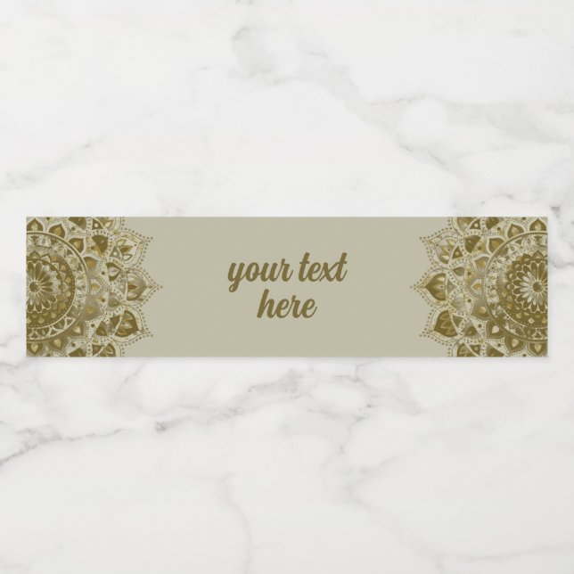 Classy Colourfully Mandala India Style 4 Water Bottle Label (Single Label)