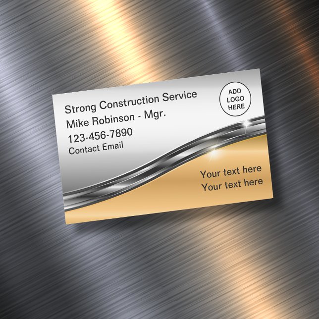 Classy Construction Logo Theme Magnetic Business Card (Creator Uploaded)