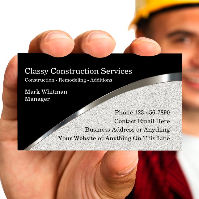 Classy Construction Metal And Stucco Business Card (Creator Uploaded)