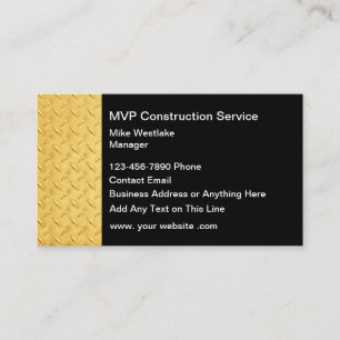 Classy Construction Simulated Metal Grating Business Card