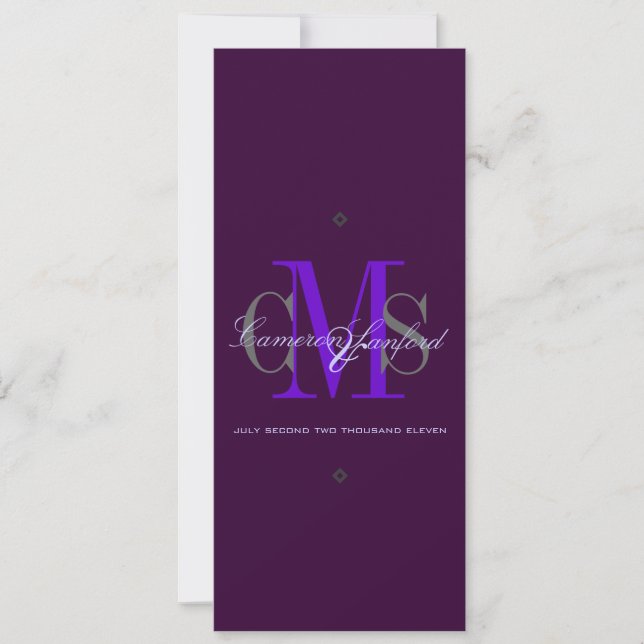 Classy + Contemporary Monogram Wedding Invitations (Front)