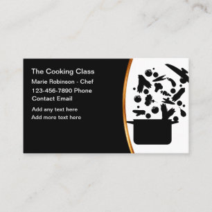 Classy Cooking Class Chef Business Cards.  Card