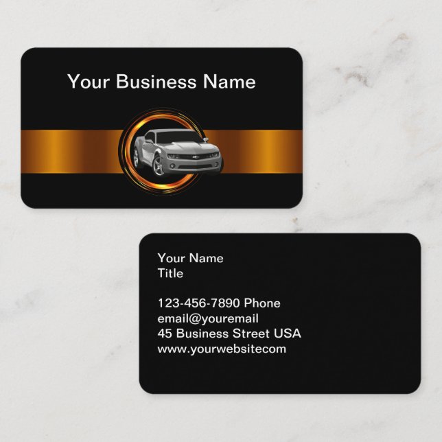 Classy Cool Automotive Business Cards Design (Front/Back)