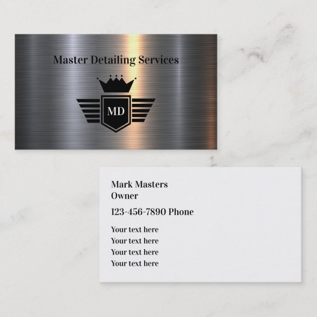 Classy Cool Automotive Services Business Cards (Front/Back)