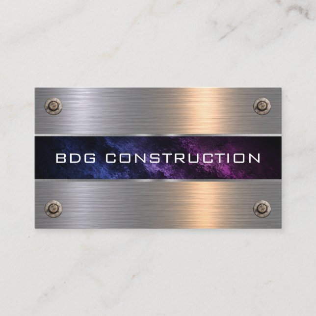 Classy Cool Construction Professional Business  Card (Front)