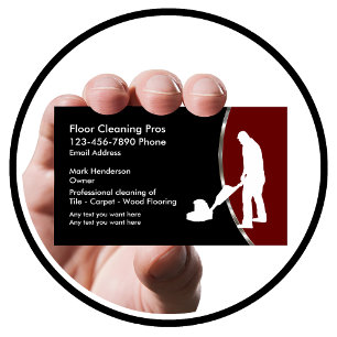 Classy Cool Floor Cleaning Service Business Cards