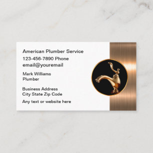 Classy Cool Plumbing Service Business Cards
