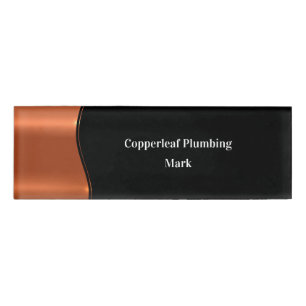 Classy Copper Colour Plumber Staff Name Tags