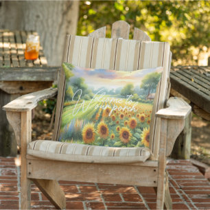 Classy Country Cottage Floral Art Painting Cushion