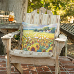 Classy Country Cottage Floral Art Painting Cushion