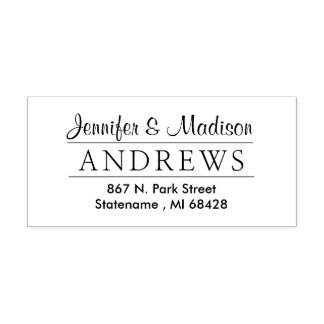 Classy Couple Elegant Monogram Return Address Self Self-inking Stamp