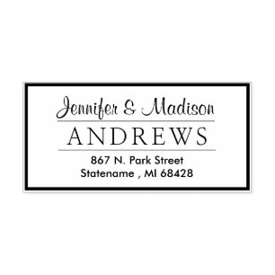 Classy Couple Elegant Monogram Return Address Self Self-inking Stamp