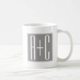 Classy Couples Initails White & Grey Coffee Mug