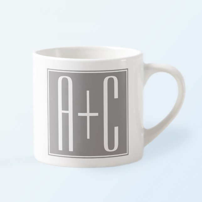 Classy Couples Initails | White & Grey Espresso Cup (Creator Uploaded)