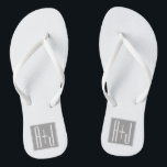 Classy Couples Initails | White & Grey Thongs<br><div class="desc">Classy,  bold & modern.</div>