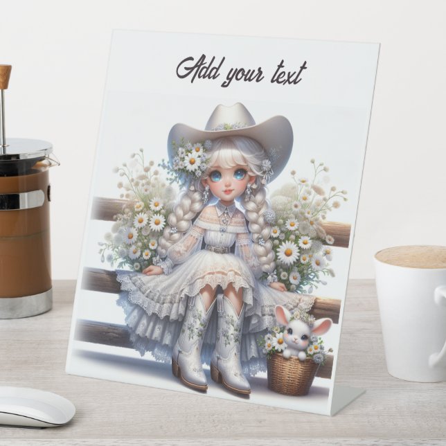 Classy Cowgirl  Pedestal Sign (In SItu)