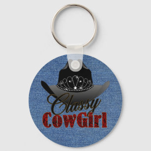 Classy Cowgirl Rodeo Queen Keychain