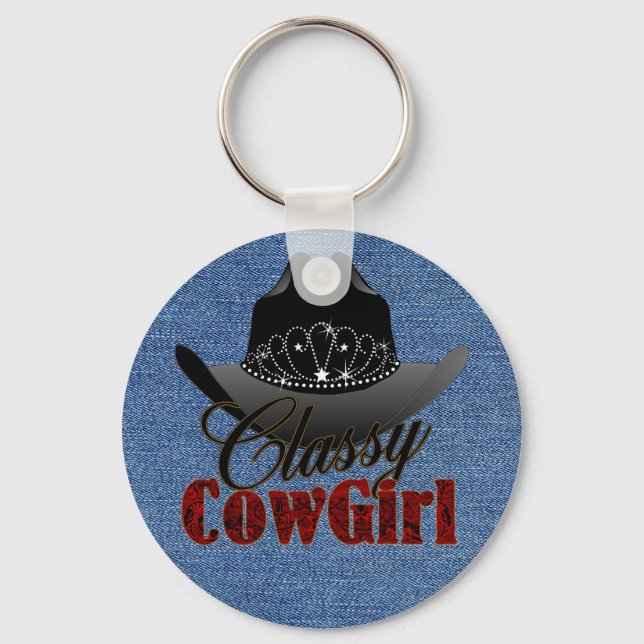 Classy Cowgirl Rodeo Queen Keychain (Front)