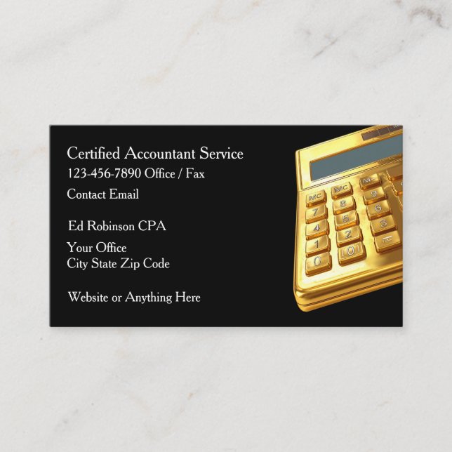 Classy CPA Accountant Business Cards (Front)