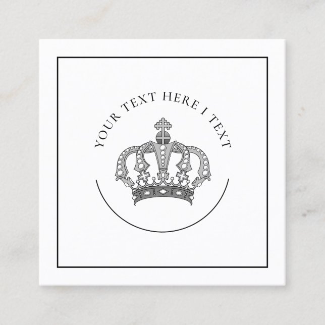 Classy Crown Logo Business Card (Front)