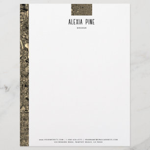 Classy Crushed Gold Foil Professional Business Custom Letterhead