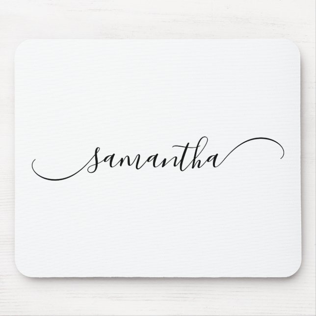 Classy Curved Swash Signature Name Mouse Pad (Front)