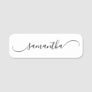 Classy Curved Swash Signature Name Tag