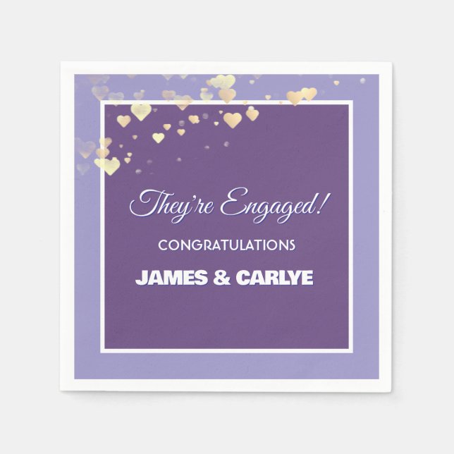 Classy, Custom Engagement Congrats  Napkin (Front)