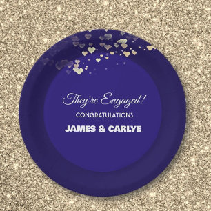 Classy, Custom Engagement Congrats  Paper Plate