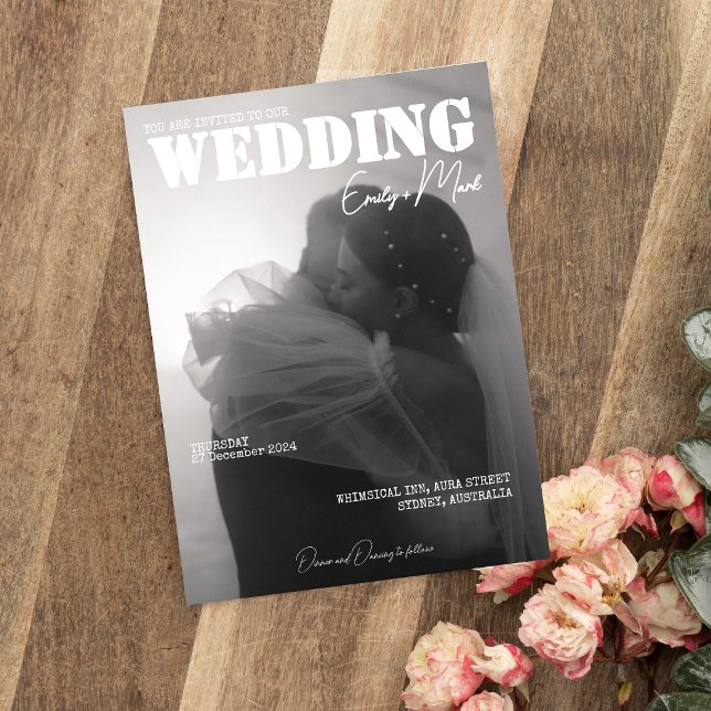 Classy Custom Magazine Style Wedding invitation  (Creator Uploaded)