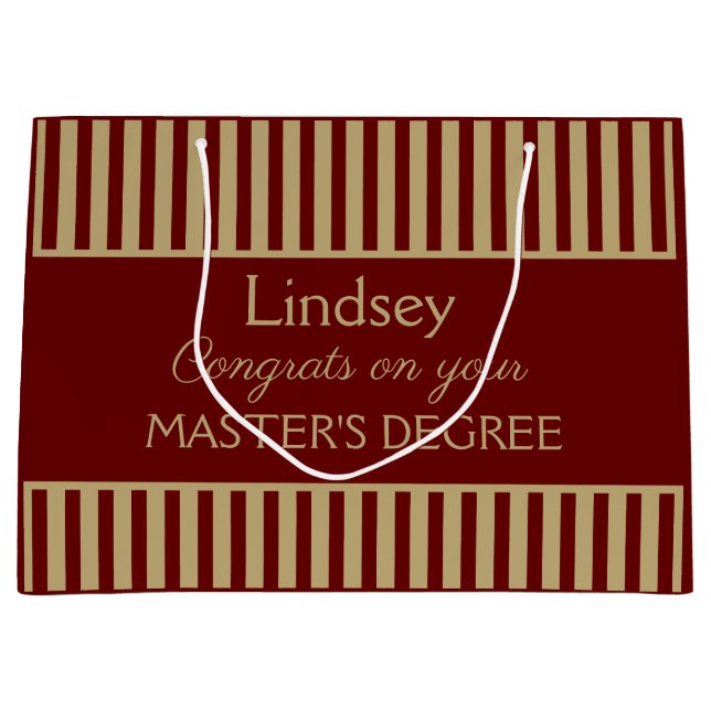 Classy! Custom master's degree gift bag (Front)