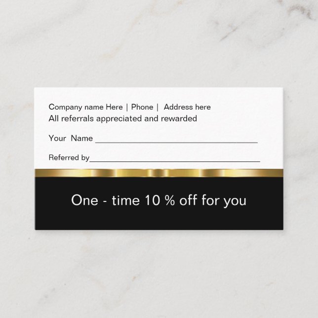 Classy Customer Referral Business Cards (Front)