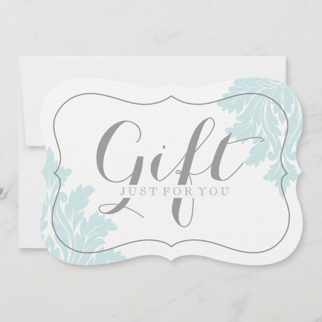 Classy Customisable Damask Gift Certificates (Front)